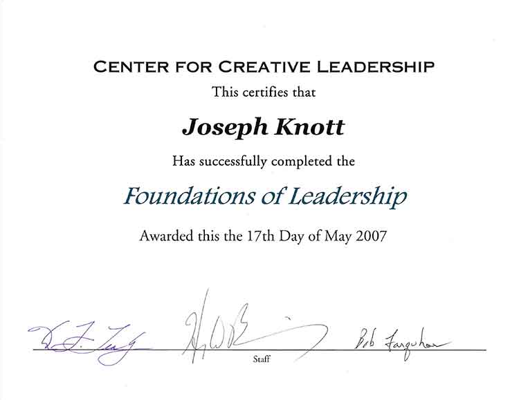Foundations-of-Leadership Certificate - JBK Consultants