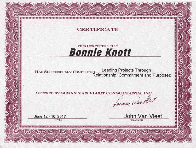 Leading Projects Certificate - JBK Consultants